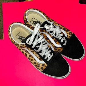 Leopard Print OldSkool Vans Black/Truewhite